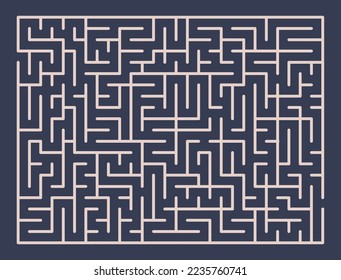 Abstract maze. Find right way. Isolated simple square maze black line on white background. Vector illustration.