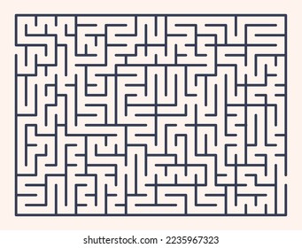 Abstract maze. Find right way. Isolated simple square maze black line on white background. Vector illustration.