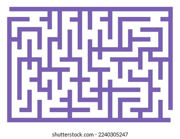 Abstract maze. Find right way. Isolated simple square maze black line on white background. Vector illustration.