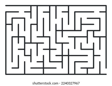 Abstract maze. Find right way. Isolated simple square maze black line on white background. Vector illustration.