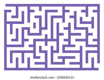 Abstract maze. Find right way. Isolated simple square maze black line on white background. Vector illustration.