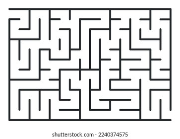 Abstraktes Labyrinth. Finden Sie den richtigen Weg. Einzeln einfache quadratische Labyrinthe, schwarze Linie auf weißem Hintergrund. Vektorgrafik.
