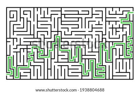 
Abstract maze. Find right way. Isolated simple square maze black line on white background. Vector illustration.