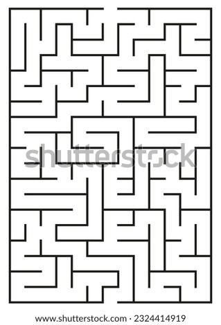 Abstract maze. Find right way. Isolated simple square maze black line on white background. Vector illustration.