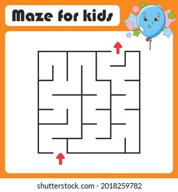 Abstract maze. Game for kids. Puzzle for children. Coon style. Labyrinth conundrum. Color vector illustration. Find the right path. Cute character.