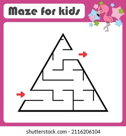 Abstract maze. Game for kids. Puzzle for children. cartoon style. Labyrinth conundrum. Color vector illustration. Find the right path. Cute character. Animal theme.