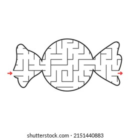 Abstract maze. Game for kids. Puzzle for children. Labyrinth conundrum. Find the right path. Education worksheet.