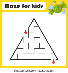 Abstract maze. Game for kids. Puzzle for children. Coon style. Labyrinth conundrum. Color vector illustration. Find the right path. Cute character.