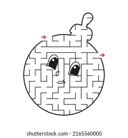 Abstract maze. Game for kids. Puzzle for children. Labyrinth conundrum. Find the right path. Education worksheet.
