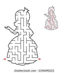 El laberinto abstracto. Juego para niños. Rompecabezas para los niños. El acertijo laberíntico. Busque la ruta correcta. Hoja de trabajo de educación. Con respuesta.