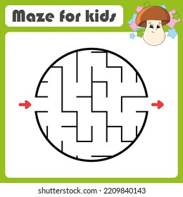 Abstract maze. Game for kids. Puzzle for children. cartoon style. Labyrinth conundrum. Color vector illustration. Find the right path. Cute character.