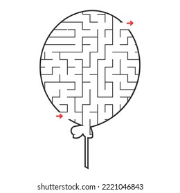 Abstract maze. Game for kids. Puzzle for children. Labyrinth conundrum. Find the right path. Education worksheet.