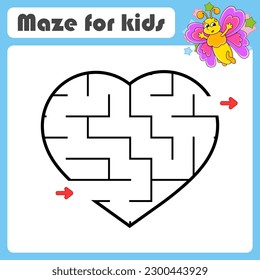 Abstract maze. Game for kids. Puzzle for children. cartoon style. Labyrinth conundrum. Find the right path. Cute character. Vector illustration.