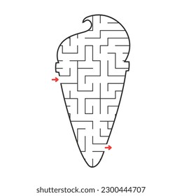 Abstract maze. Game for kids. Puzzle for children. Labyrinth conundrum. Find the right path. Education worksheet.
