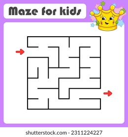 Abstract maze. Game for kids. Puzzle for children. cartoon style. Labyrinth conundrum. Find the right path. Cute character. .