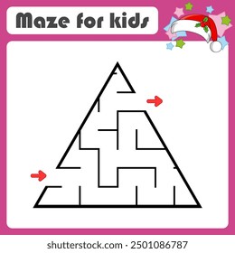 Abstract maze. Game for kids. Puzzle for children. Labyrinth conundrum. Find the right path. Cute character. Vector illustration.