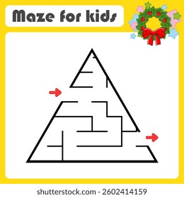 Abstract maze. Game for kids. Puzzle for children. Labyrinth conundrum. Find the right path. Cute character. Vector illustration.