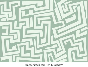 Abstract maze geometric background. Hand drawn seamless pattern with bold square lines.