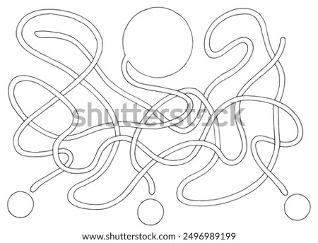 Abstract maze graphic black white sketch illustration vector