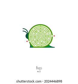 Abstract maze insect. Educational game for children, logic and thinking. Color puzzle. Labyrinth conundrum. Vector illustration isolated on white background. One Entrance, One Exit. 