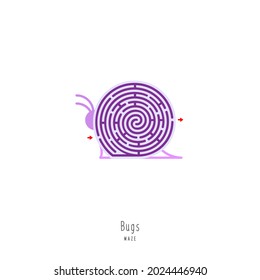 Abstraktes Labyrinth Erziehungsspiel für Kinder, Logik und Denken. Farbpuzzle. Labyrinth-Rätsel. Vektorgrafik einzeln auf weißem Hintergrund. Ein Eingang, ein Ausgang. 