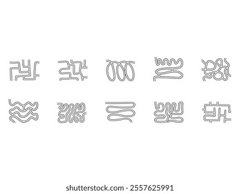 Abstract Maze Labyrinth Element Set 