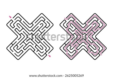 abstract maze labyrinth with entry ans exit, vector labyrinth 325