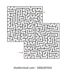 Abstract maze labyrinth with entry and exit. 37th out of 100. Vector labyrinth EPS 10