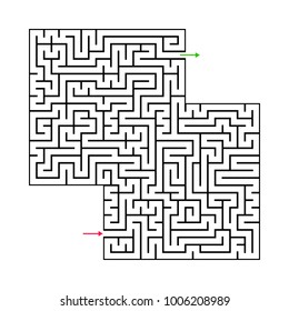 Abstract maze labyrinth with entry and exit. 38th out of 100. Vector labyrinth EPS 10