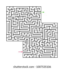Abstract maze labyrinth with entry and exit. 48th out of 100. Vector labyrinth EPS 10