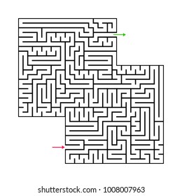 Abstract maze labyrinth with entry and exit. 55th out of 100. Vector labyrinth EPS 10