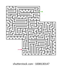 Abstract maze labyrinth with entry and exit. 58th out of 100. Vector labyrinth EPS 10