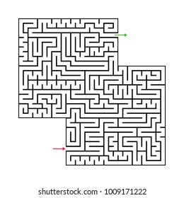 Abstract maze labyrinth with entry and exit. 60th out of 100. Vector labyrinth EPS 10
