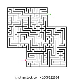 Abstract maze labyrinth with entry and exit. 66th out of 100. Vector labyrinth EPS 10
