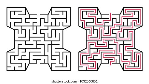 Abstract maze / labyrinth with entry and exit. Vector labyrinth 224.