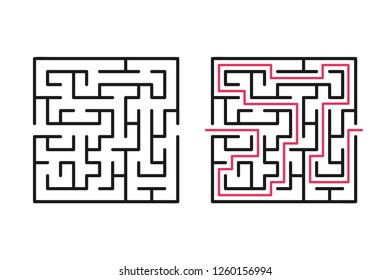 Abstract maze / labyrinth with entry and exit. Vector labyrinth 249.