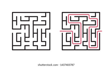 Abstract maze / labyrinth with entry and exit. Vector labyrinth 264.