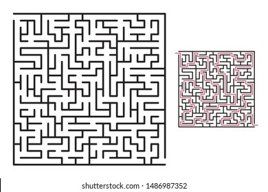 Abstract maze / labyrinth with entry and exit. Vector labyrinth 271.