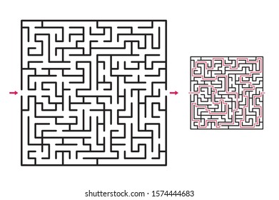Abstract maze / labyrinth with entry and exit. Vector labyrinth 276.