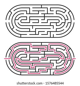 Abstract maze / labyrinth with entry and exit. Vector labyrinth 282.