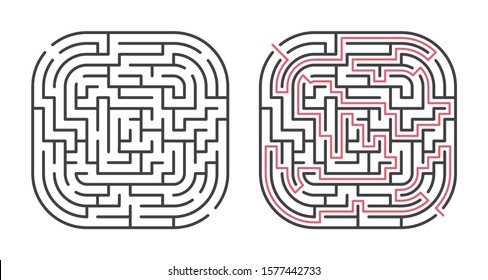 Abstract maze / labyrinth with entry and exit. Vector labyrinth 284.