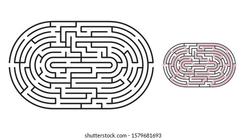 Abstract maze / labyrinth with entry and exit. Vector labyrinth 288.