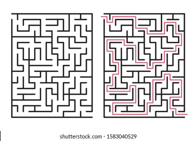 Abstract maze / labyrinth with entry and exit. Vector labyrinth 289.