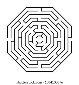 Abstract maze / labyrinth with entry and exit. Vector labyrinth 290.
