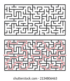 Abstract maze  labyrinth with entry and exit. Vector labyrinth 313.