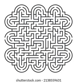 Abstract maze labyrinth with entry and exit. Vector labyrinth 304.