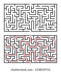 Resumen del laberinto de laberinto con entrada y salida. Laberinto vectorial 303.