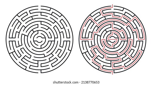 Abstract maze labyrinth with entry and exit. Vector labyrinth 309.