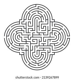 Abstract maze labyrinth with entry and exit. Vector labyrinth 295.