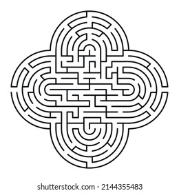 Abstract maze labyrinth with entry and exit. Vector labyrinth 296.
